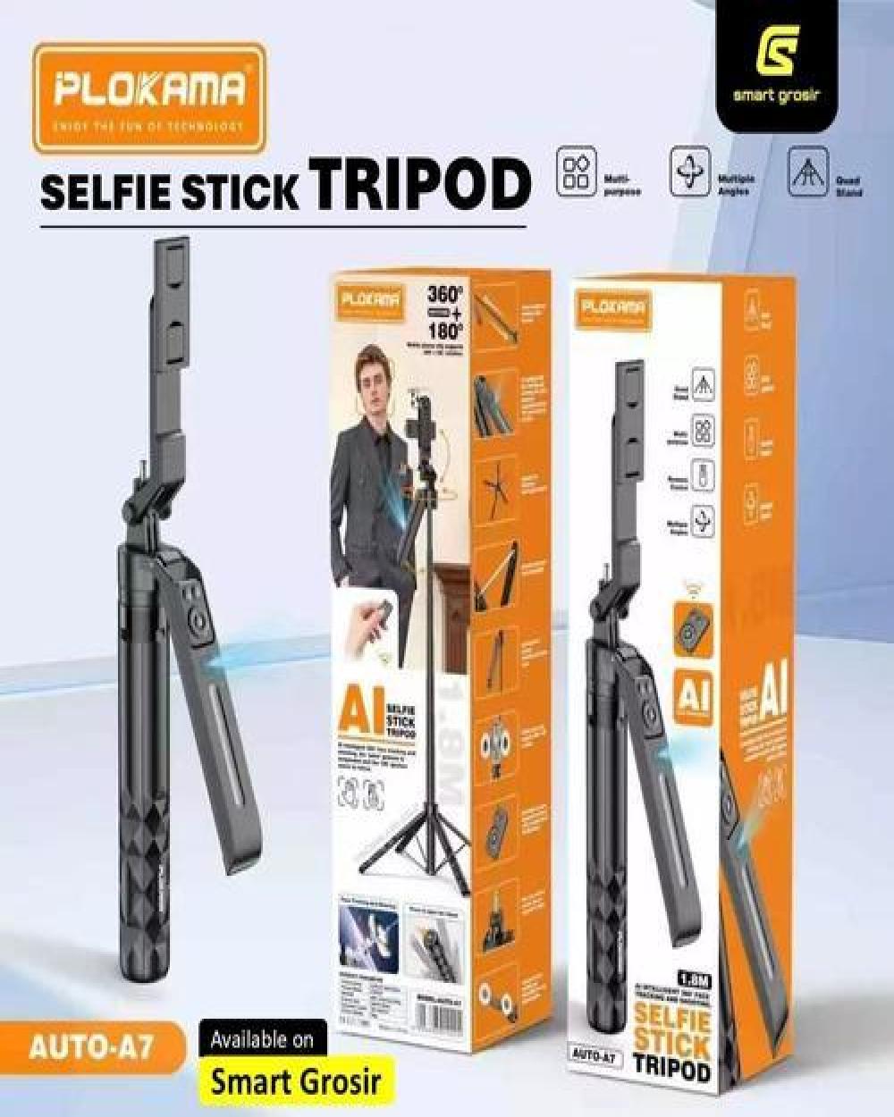 PLOKAMA AUTO-A7 Pro Smart AI Tripod Selfie Stick