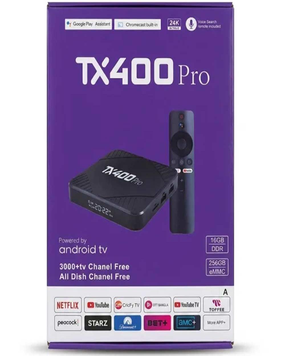 TX400 Pro 24K Ultra HD Android TV Box